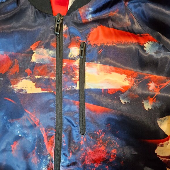 Adidas Women's Abstract Floral Bomber Jacket - Size Small - Picture 6 of 8